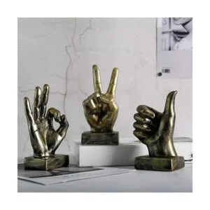 Lependor Plata Polyresin Mano Gesto Escritorio Estatuas_4