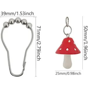 Ganchos decorativos para cortina de ducha de hongos para_2