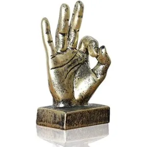 Lependor Plata Polyresin Mano Gesto Escritorio Estatuas_1