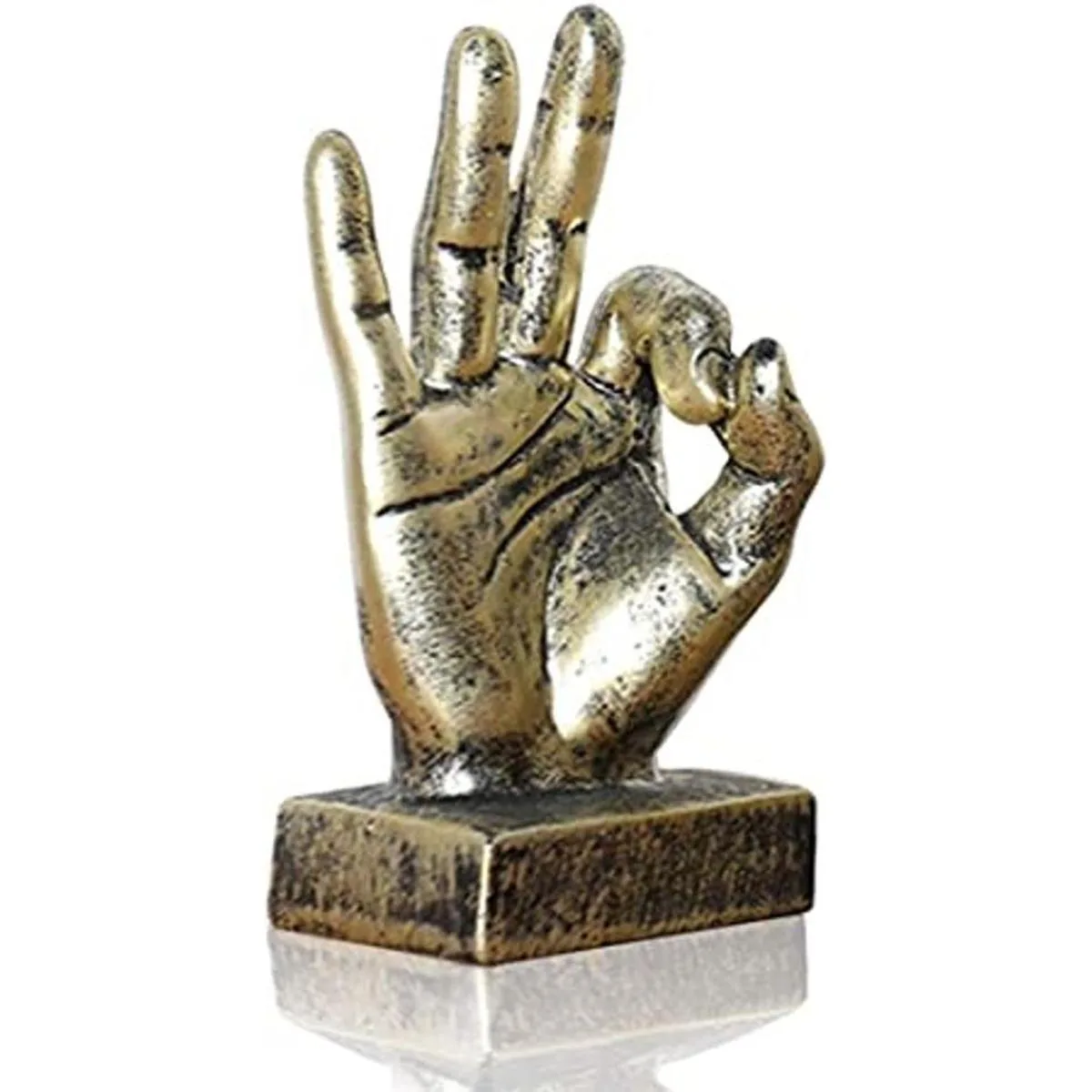 Lependor Plata Polyresin Mano Gesto Escritorio Estatuas_1