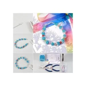 Pandahall 100 piezas de 0.394 in de circón azul Shamballa_5