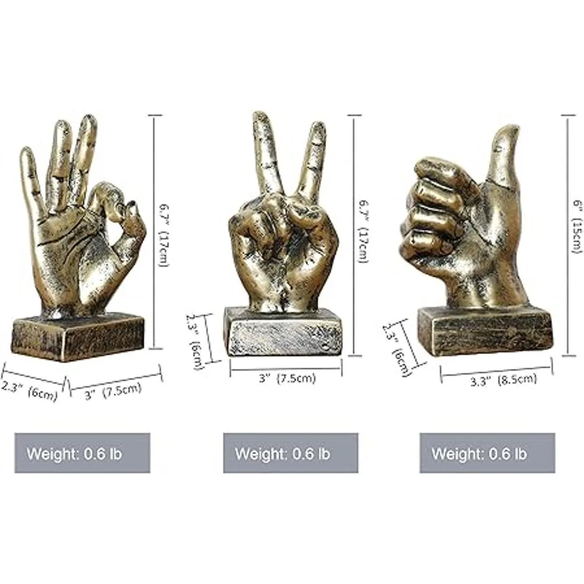 Lependor Plata Polyresin Mano Gesto Escritorio Estatuas_6