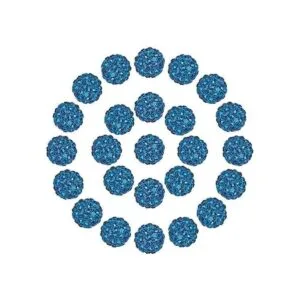 Pandahall 100 piezas de 0.394 in de circón azul Shamballa_1