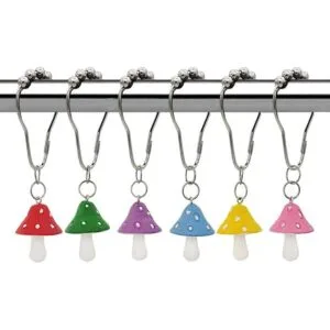 Ganchos decorativos para cortina de ducha de hongos para_1