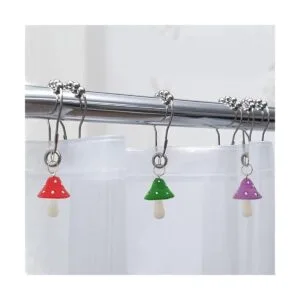 Ganchos decorativos para cortina de ducha de hongos para_4