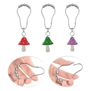 Ganchos decorativos para cortina de ducha de hongos para_3