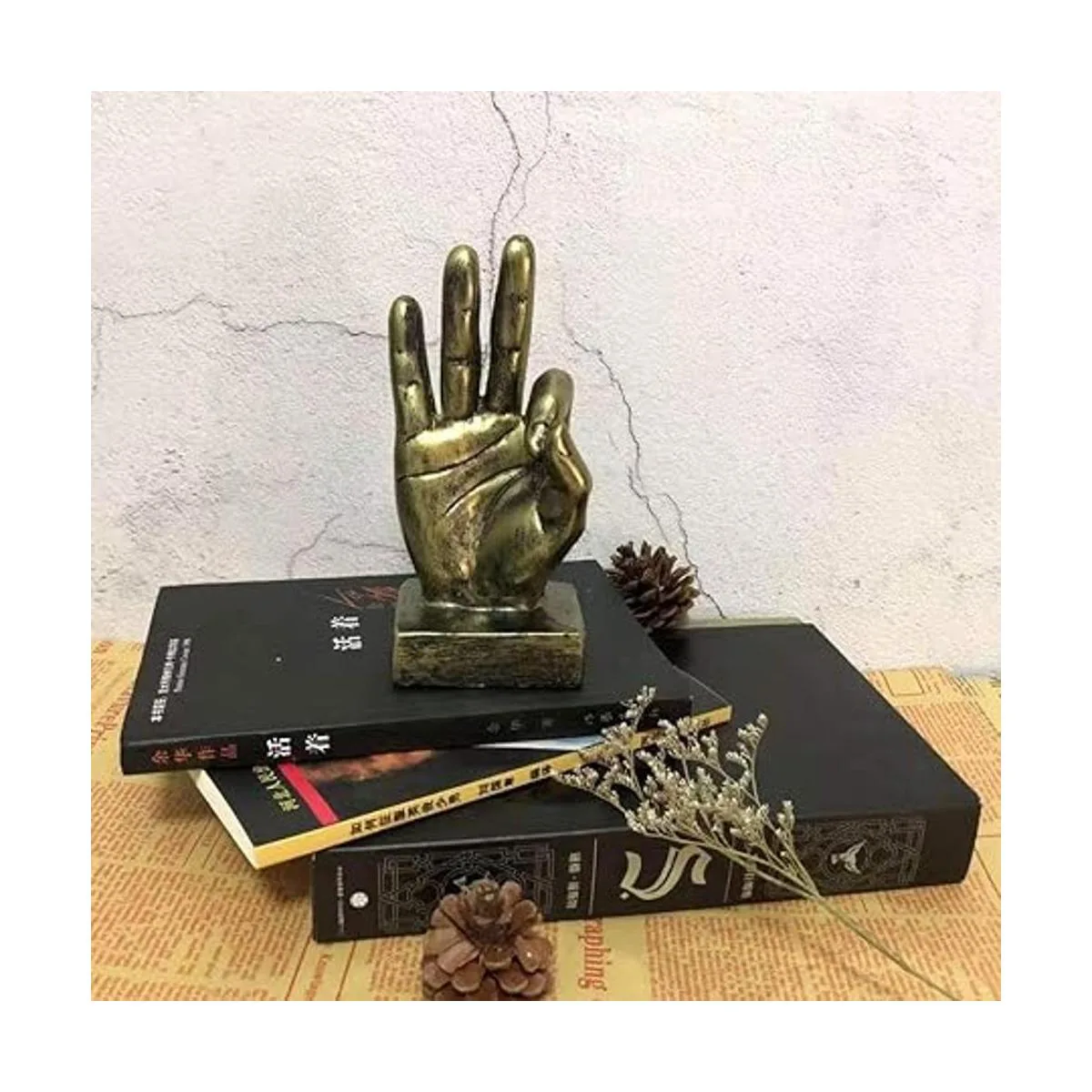 Lependor Plata Polyresin Mano Gesto Escritorio Estatuas_2