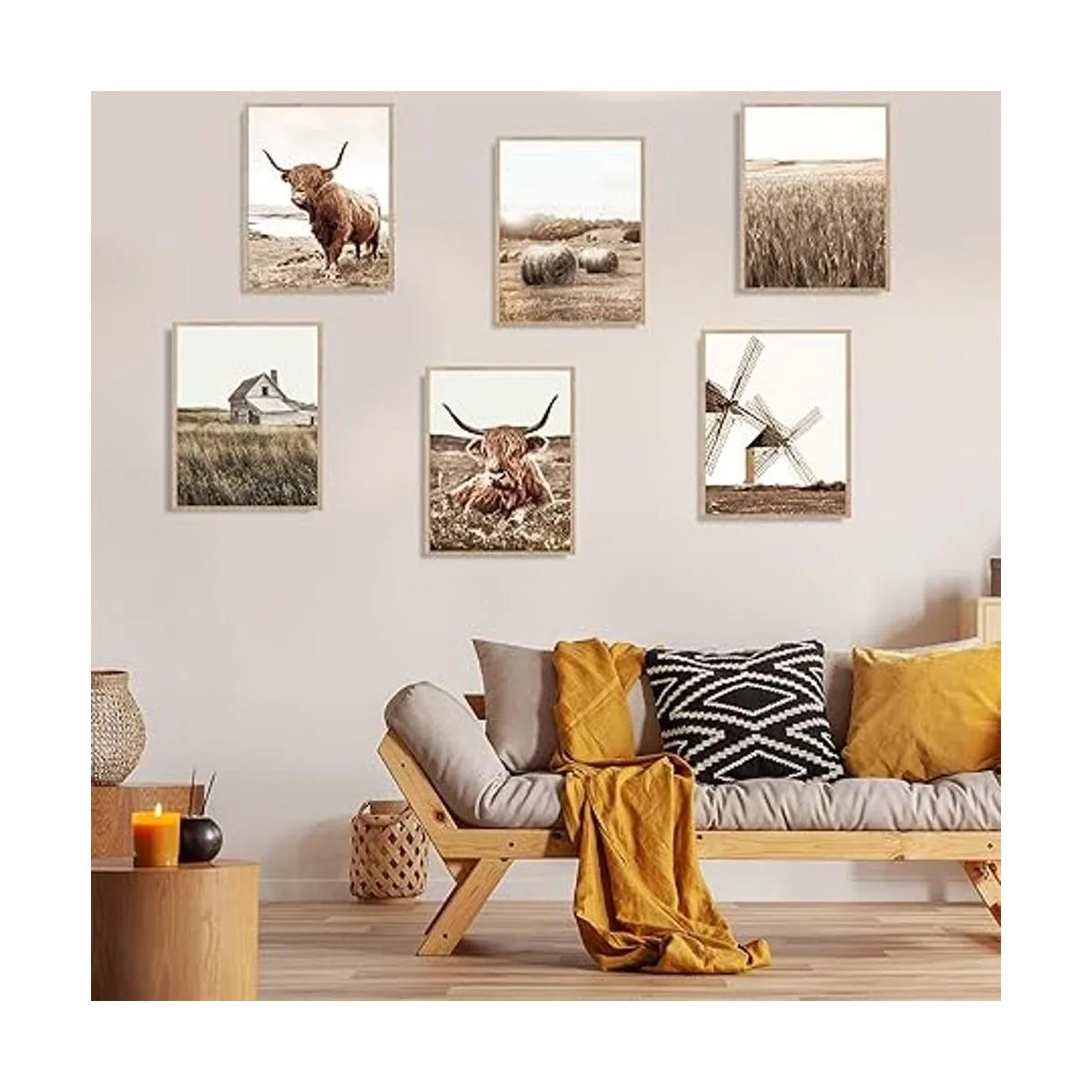 Arte de pared de vaca de las tierras altas decoración de_2