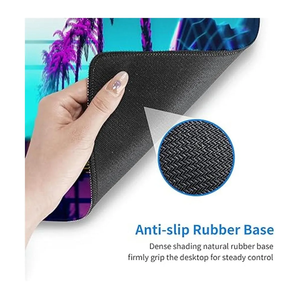 Neon Retrowave Alfombrilla de mouse para juegos tamaño_6