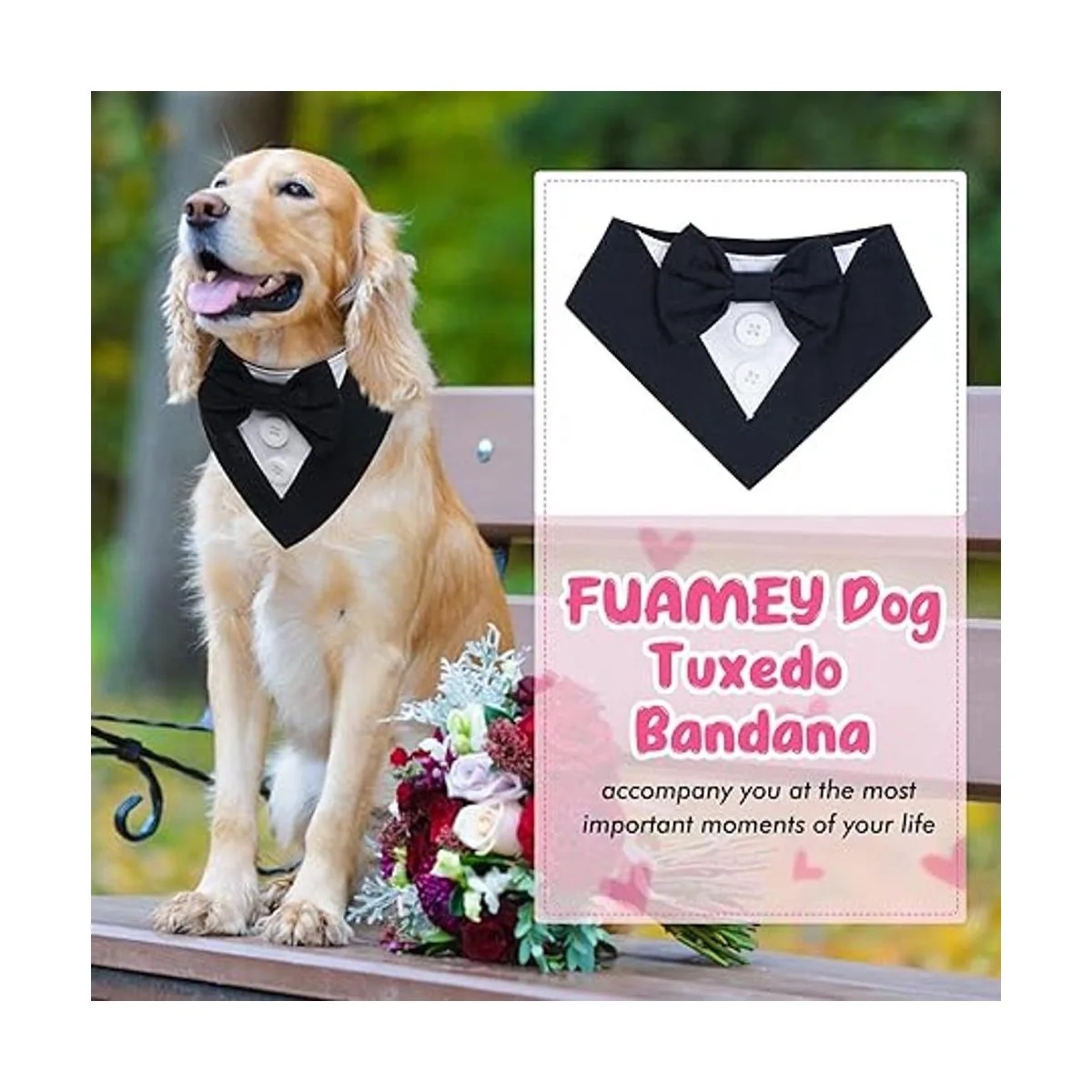 FUAMEY Esmoquin para perro collar formal de boda para_7