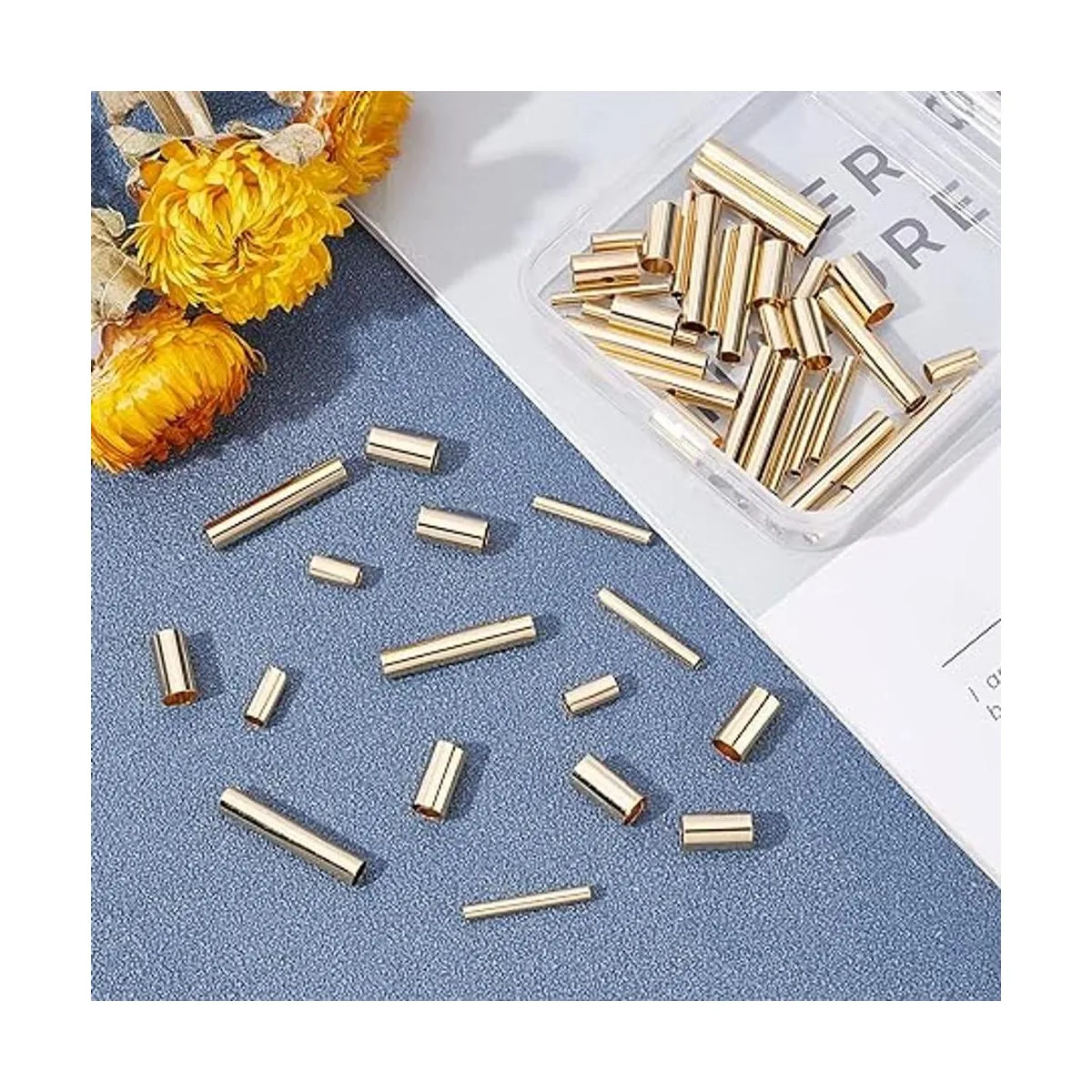 PH PandaHall 60 cuentas de tubo de latón 4 tamaños de 9 a_3