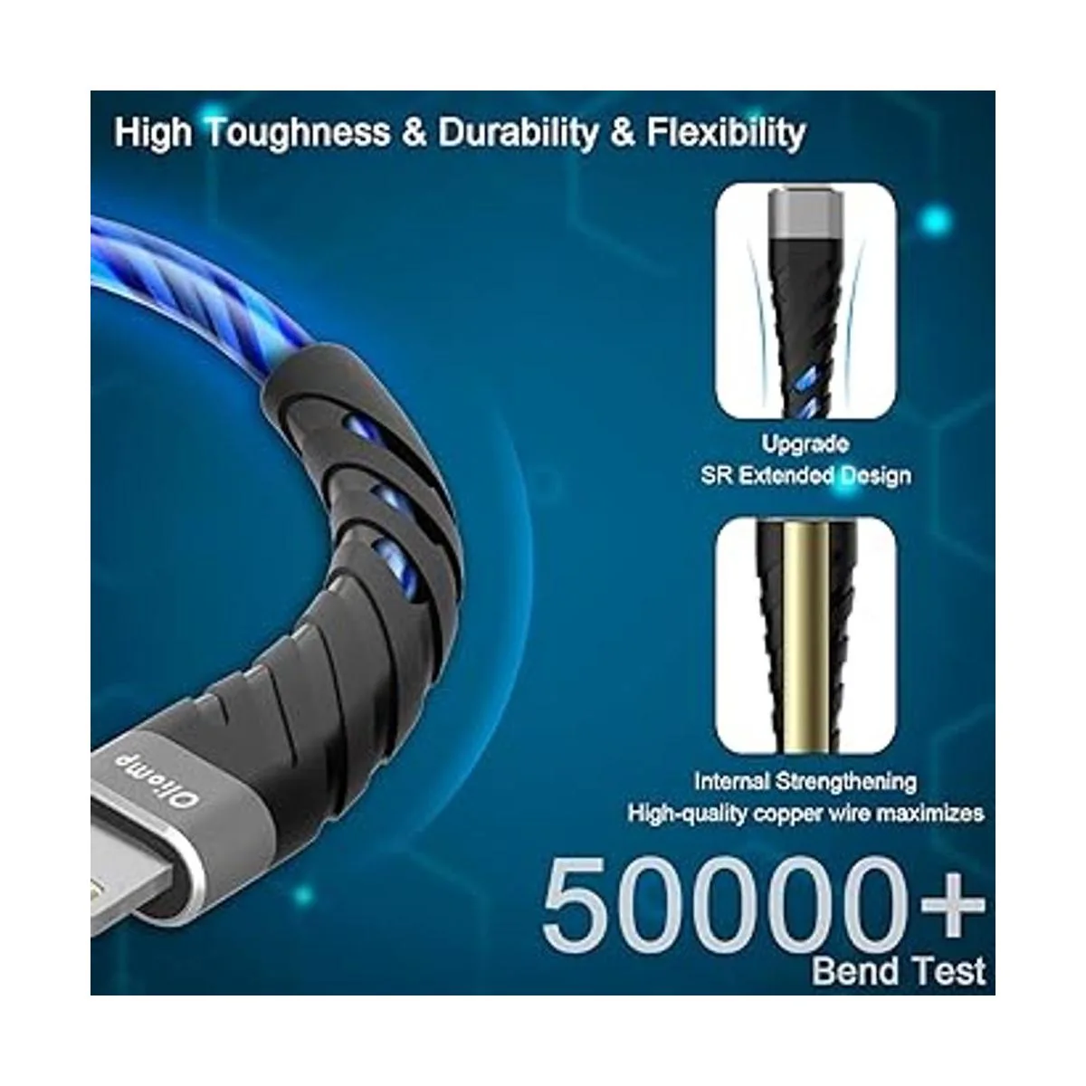 Cable de carga con luz para iPhone 1 paquete de cables_2