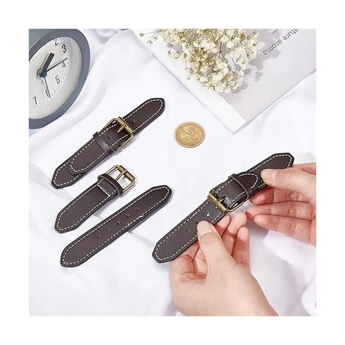 FINGERINSPIRE 6 juegos de cierres de cuero cosidos con_3