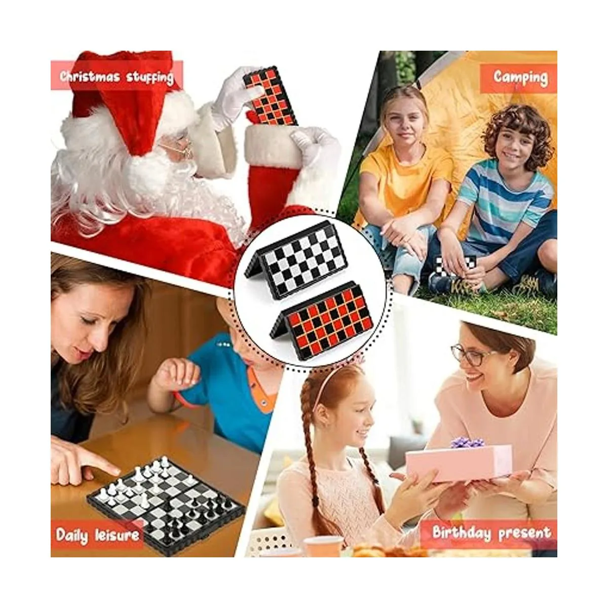 Juego de ajedrez magnético de viaje mini divertidas damas_7