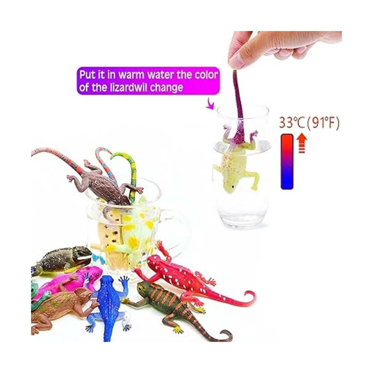 10PCS Lizard Animal FigurinesColor Changing Chameleon_2