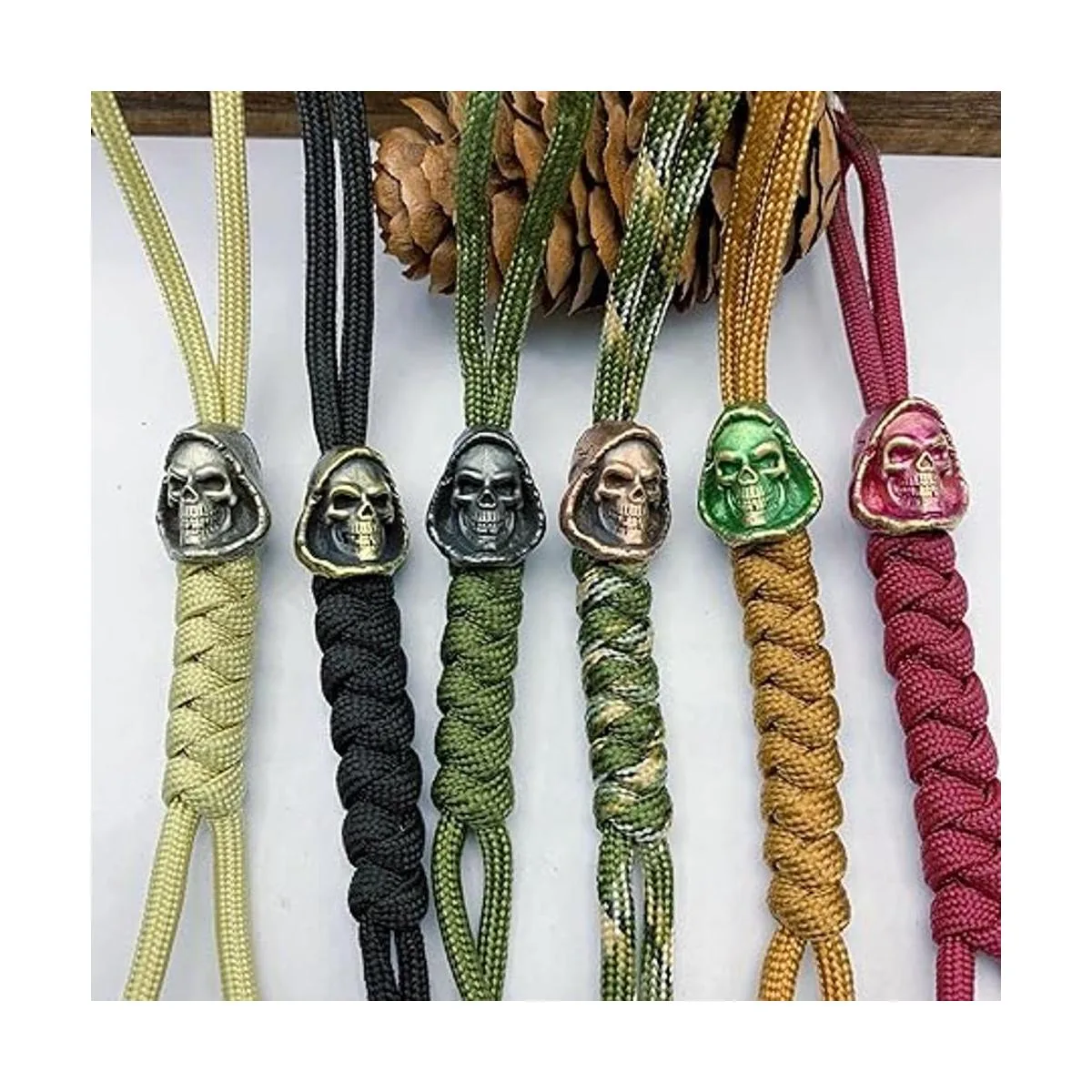 Esqueleto de la muerte de latón antiguo cuentas EDC_6