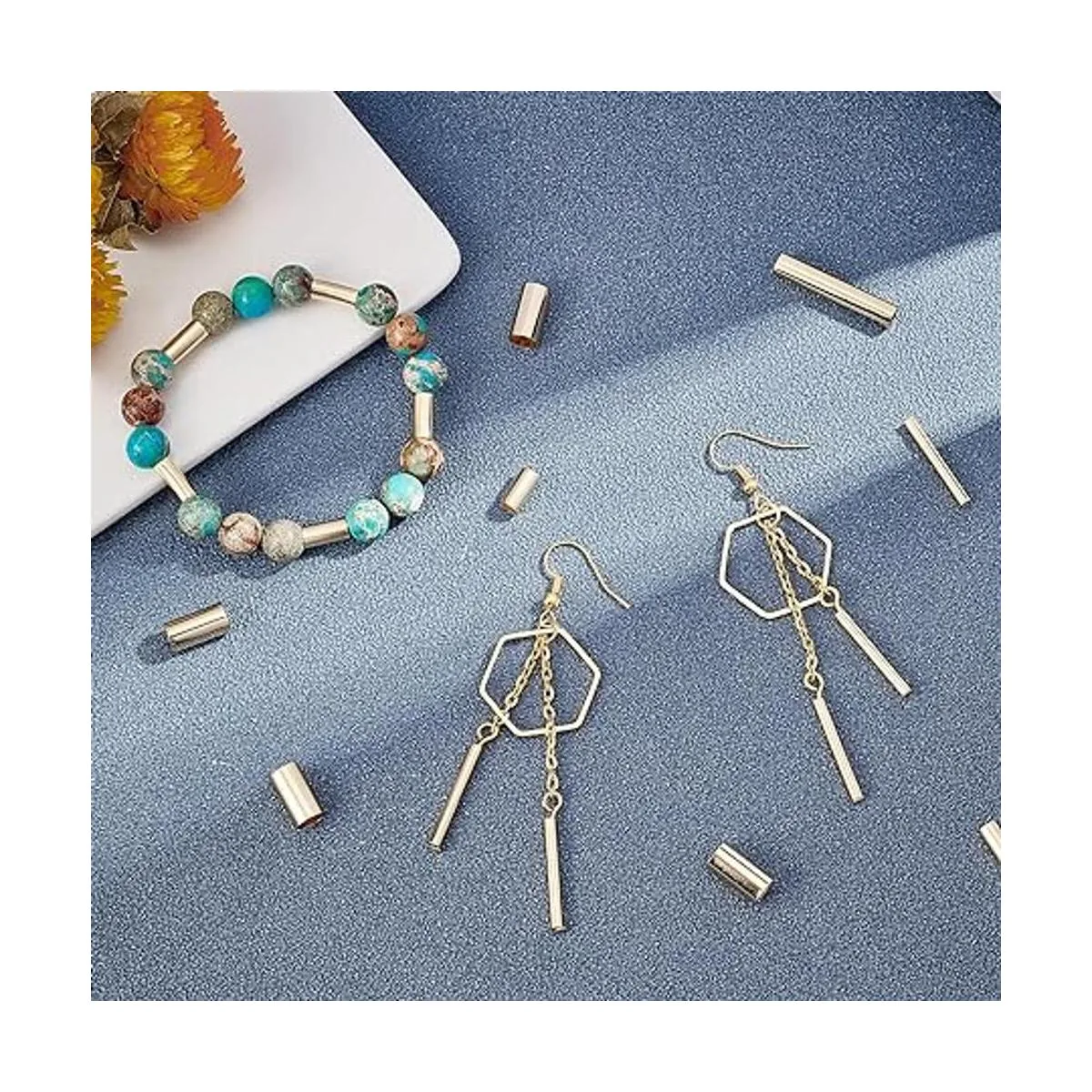 PH PandaHall 60 cuentas de tubo de latón 4 tamaños de 9 a_2