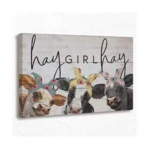 Divertida cita en lienzo de vaca lindas impresiones de_1