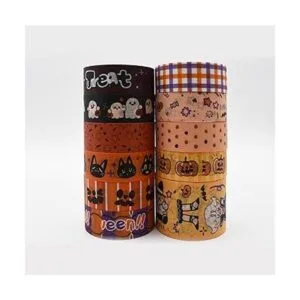 Juego de cinta Washi linda para Halloween color negro y_4