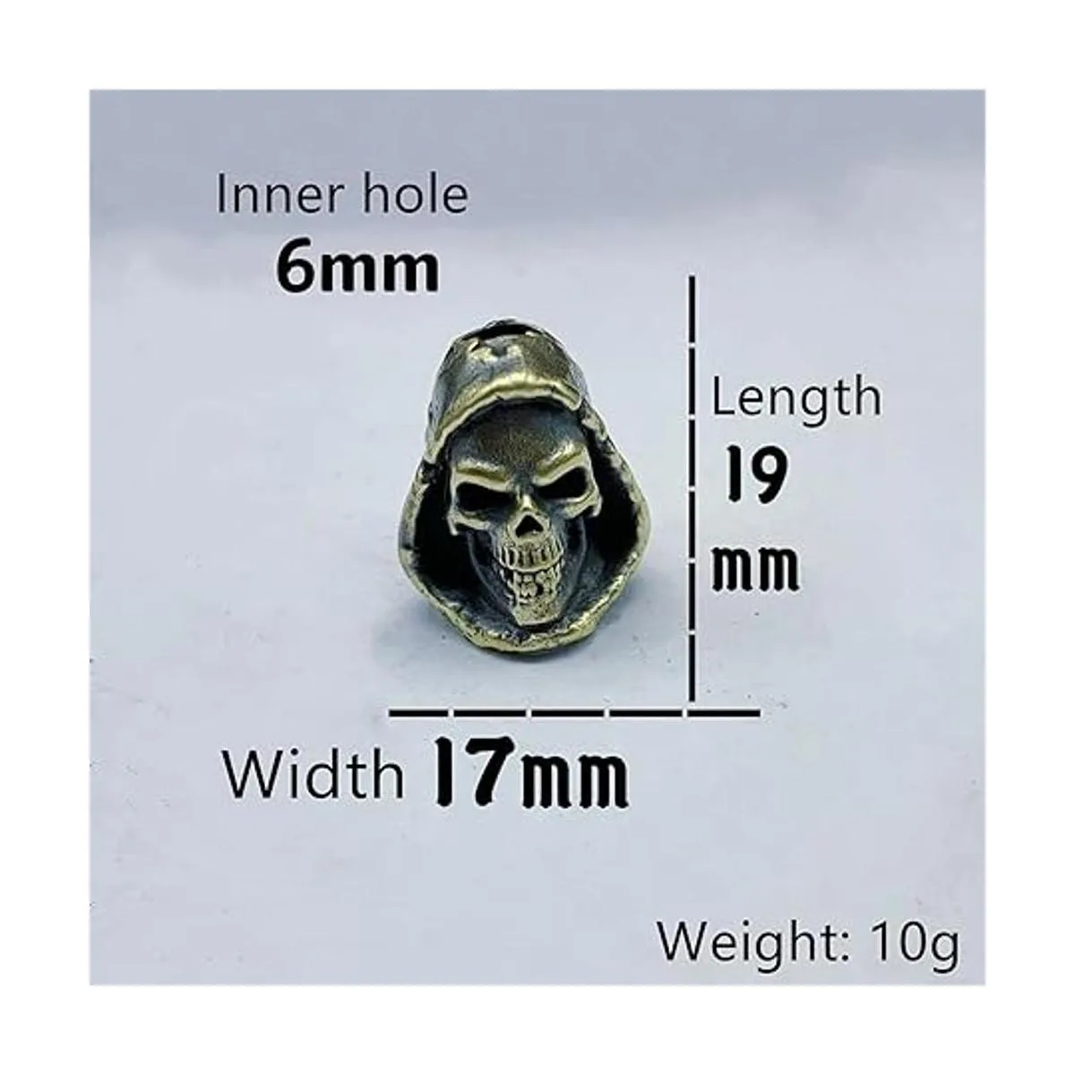 Esqueleto de la muerte de latón antiguo cuentas EDC_7