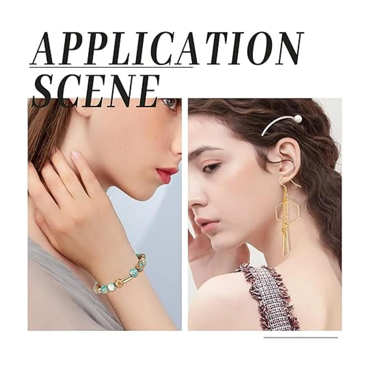 PH PandaHall 60 cuentas de tubo de latón 4 tamaños de 9 a_4