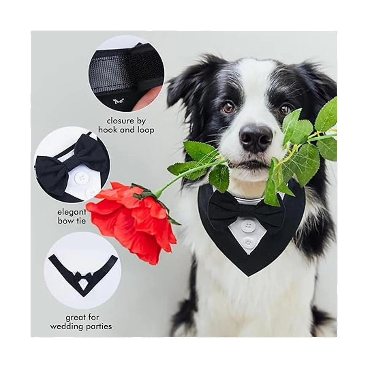 FUAMEY Esmoquin para perro collar formal de boda para_6