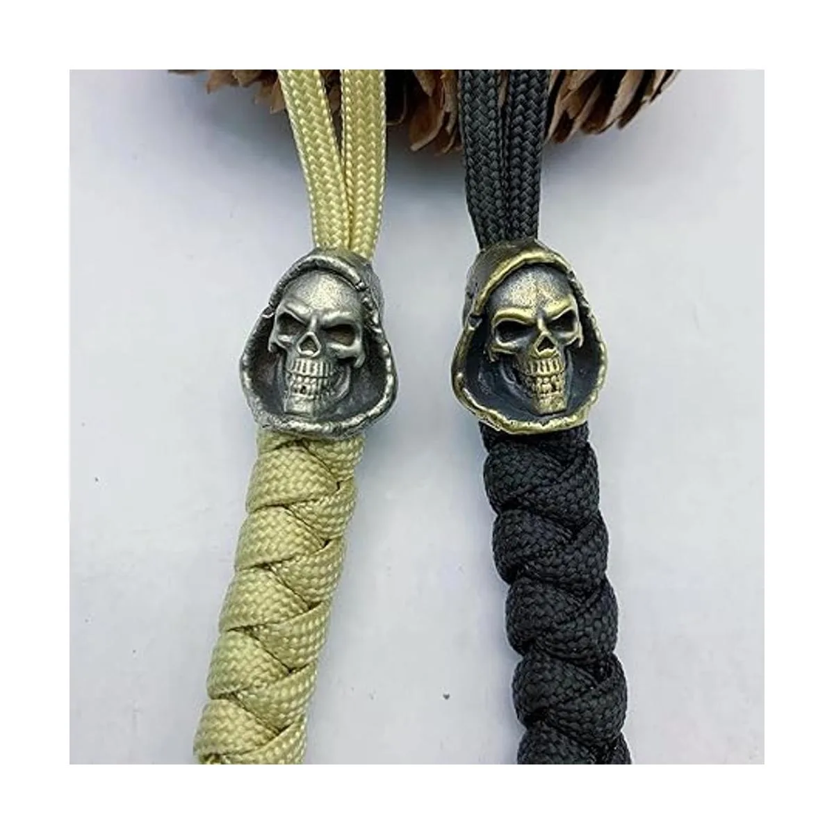 Esqueleto de la muerte de latón antiguo cuentas EDC_5