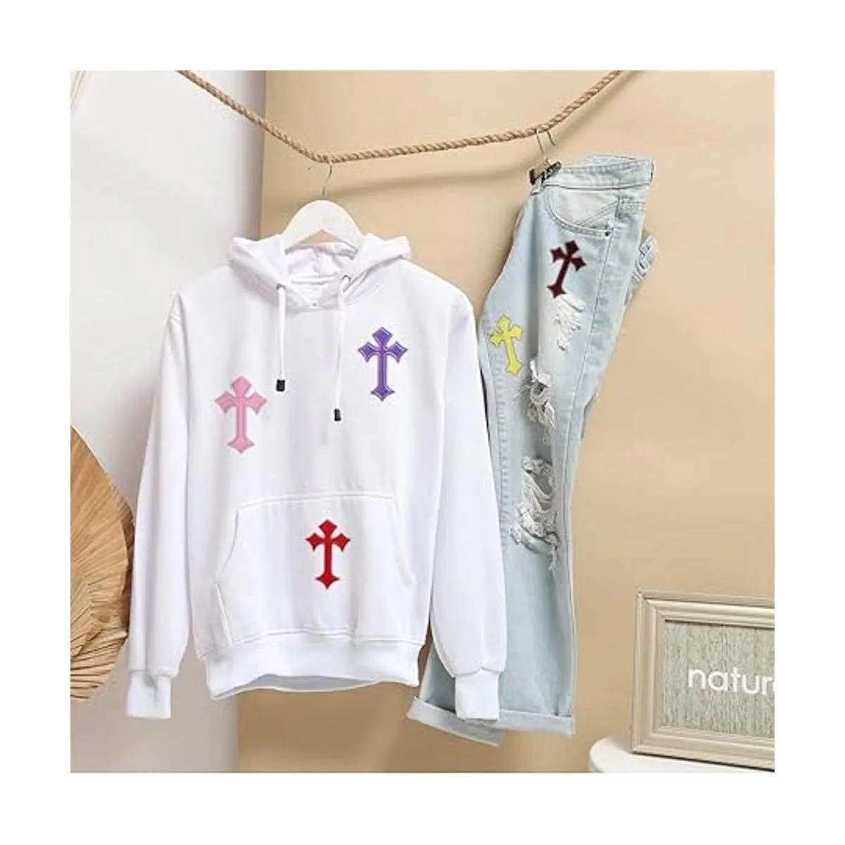 Nicime 33 parches cruzados parches de hierro para_5