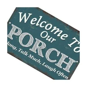 Letrero de bienvenida a nuestro porche para decoración de_4