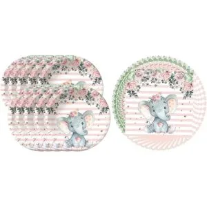 Elefante baby shower suministros de fiesta de cumpleaños_5