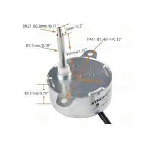 CHANCS TYC40 Motor Síncrono 12V AC 5RPM eje 1.3 pulgadas_2