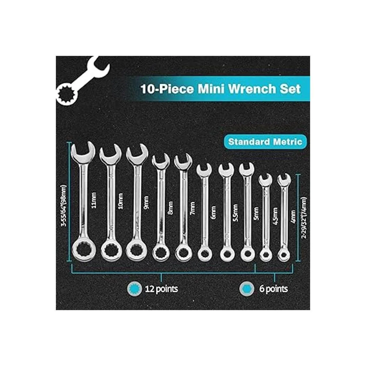 SPEEDWOX Juego de 10 llaves de combinación mini mini juego_2