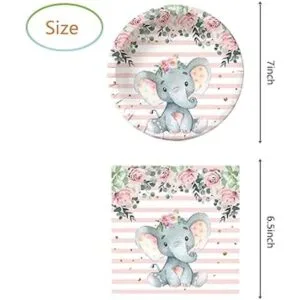 Elefante baby shower suministros de fiesta de cumpleaños_2