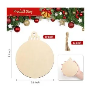Adornos de Navidad de madera de tamaño grande de 7_7