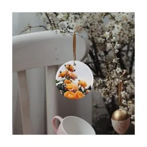 MAIKESUB 10 adornos redondos de cerámica en blanco por_6