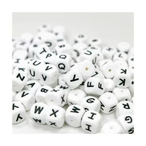 WangLaap 104 cuentas cuadradas de silicona con letras del_4