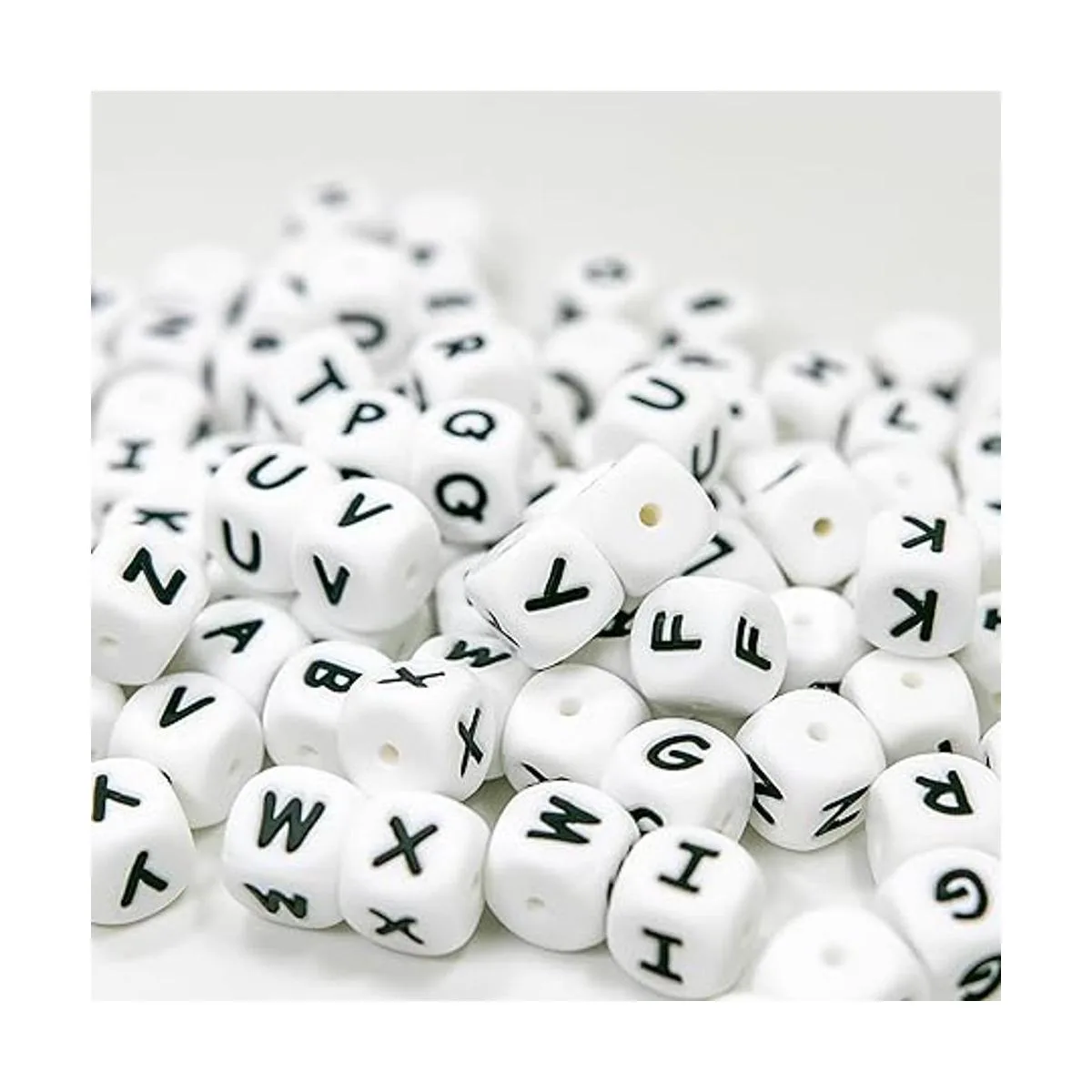 WangLaap 104 cuentas cuadradas de silicona con letras del_4