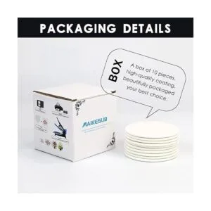 MAIKESUB 10 adornos redondos de cerámica en blanco por_4