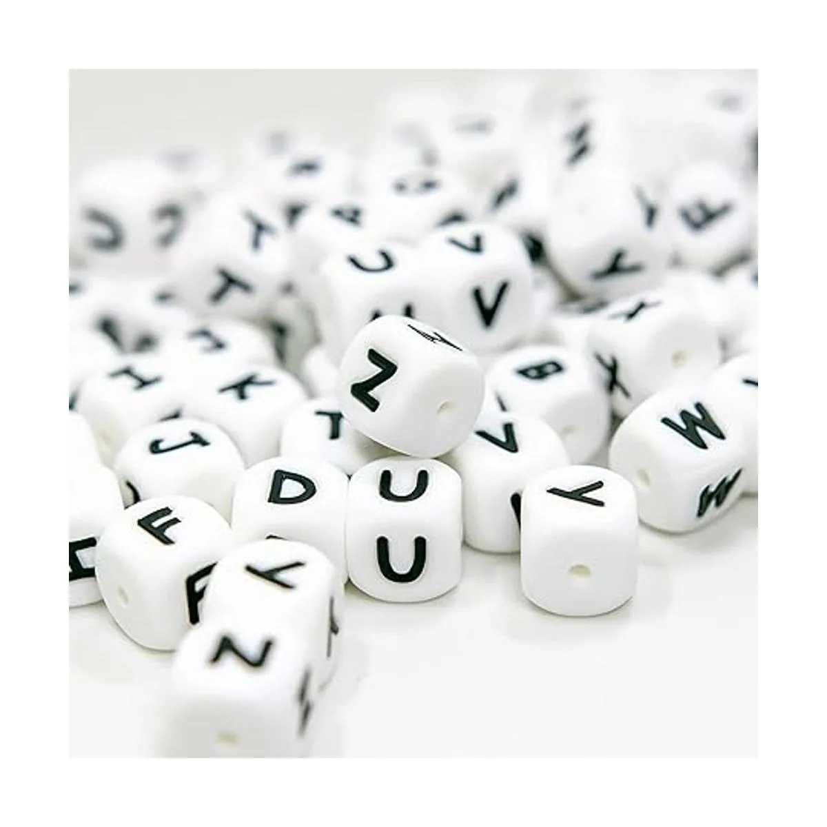 WangLaap 104 cuentas cuadradas de silicona con letras del_6