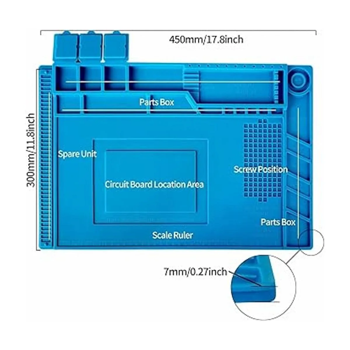WWZMDiB 45 x 30 cm Alfombrilla de trabajo de silicona_2