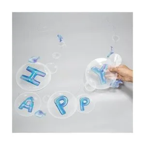 Bandera de feliz cumpleaños azul transparente bajo el mar_4