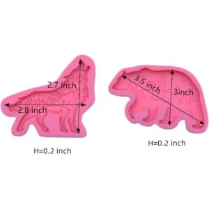 Molde de resina de oso lobo molde de silicona de oso de_2