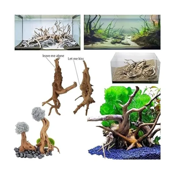 Vmiapxo Paquete de 8 madera flotante natural para acuario_6
