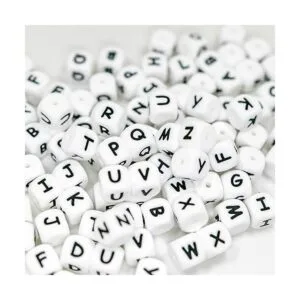 WangLaap 104 cuentas cuadradas de silicona con letras del_5