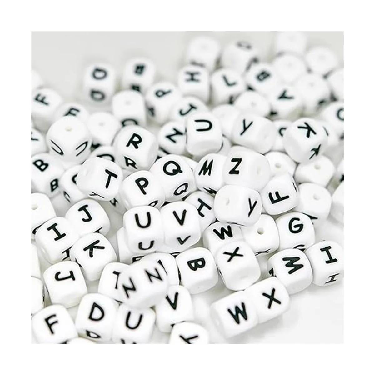 WangLaap 104 cuentas cuadradas de silicona con letras del_5