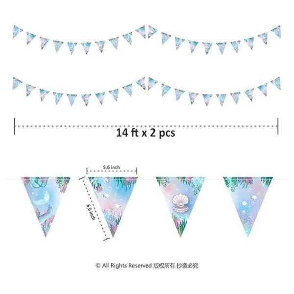 Guirnalda de banderines triangulares para fiestas de_2
