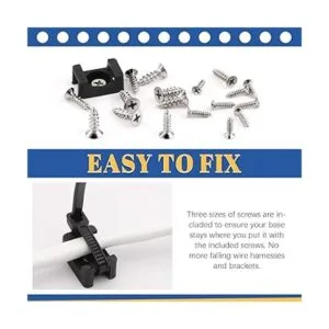 Glarks 360 piezas de base de sujeción para cables y bridas_5