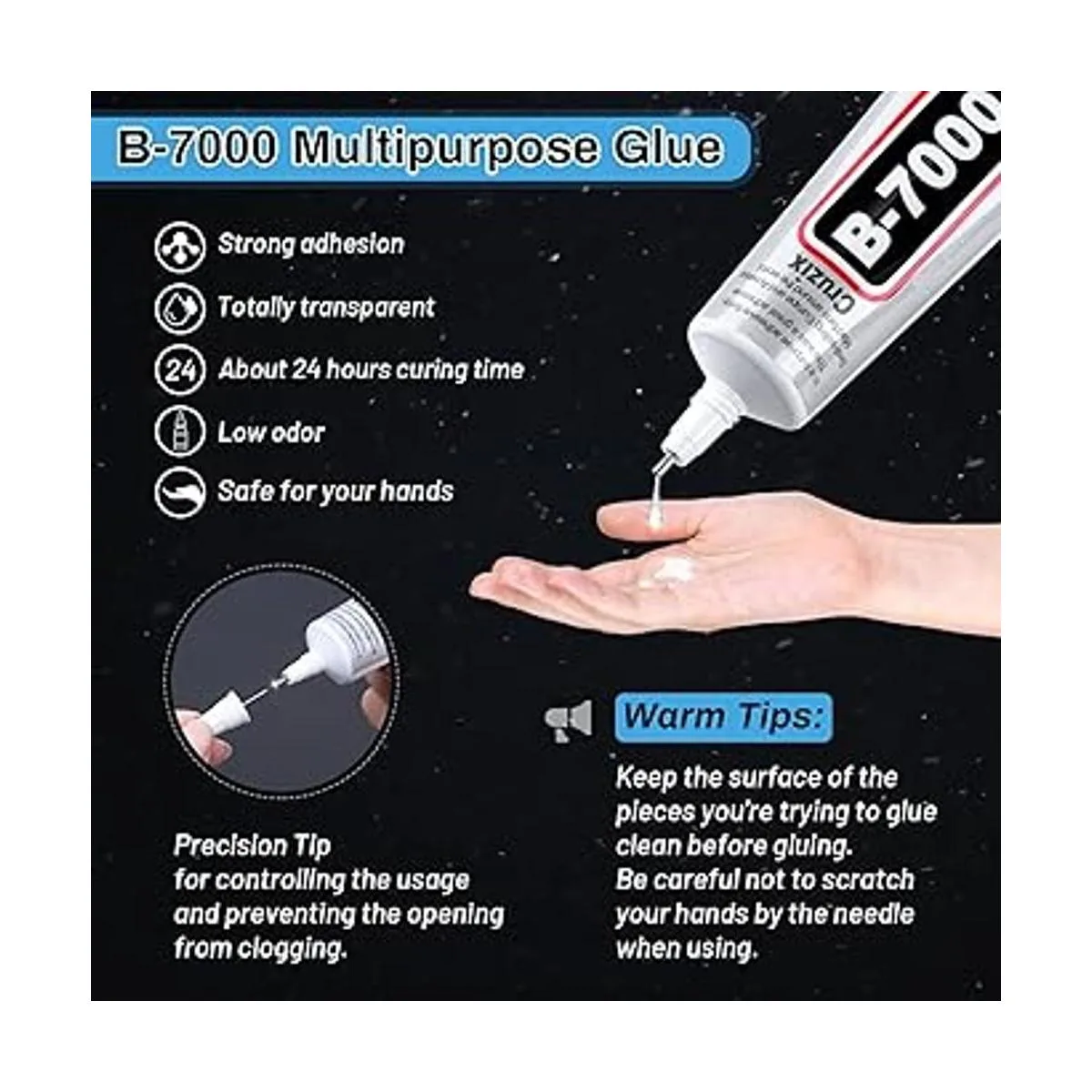 B7000 Kit de pegamento transparente con diamantes de_4