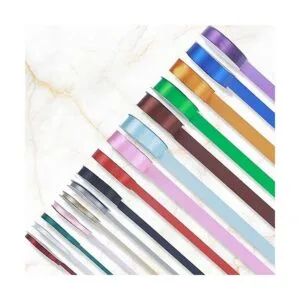 Aqua Blue 2 X 50 Yards Solid Color Satin Ribbon Double_2