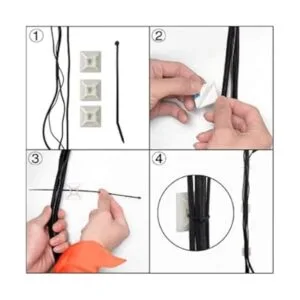 200 piezas de 12 pulgada negro 3M pegamento trasero_4